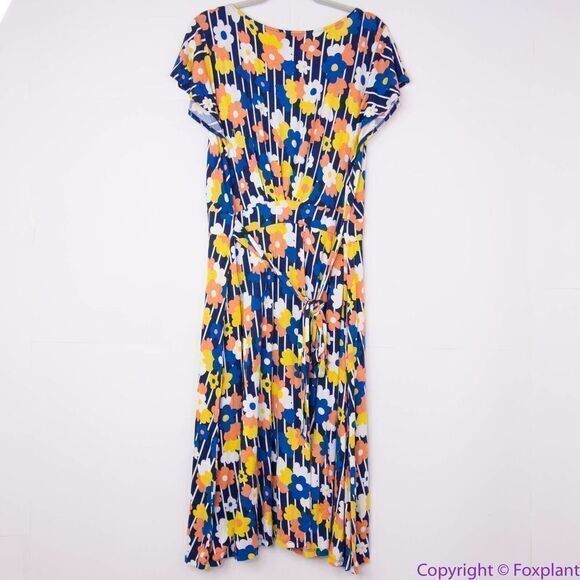 Modcloth Tie Back Floral Knit Midi‎ Dress, 2X - Picture 5 of 16